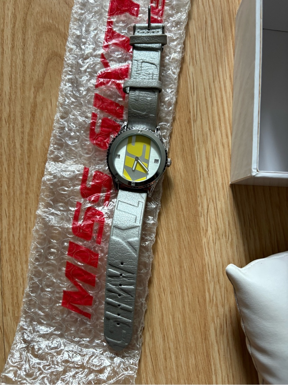 NWT-
Miss Sixty women leather  Silver Watch